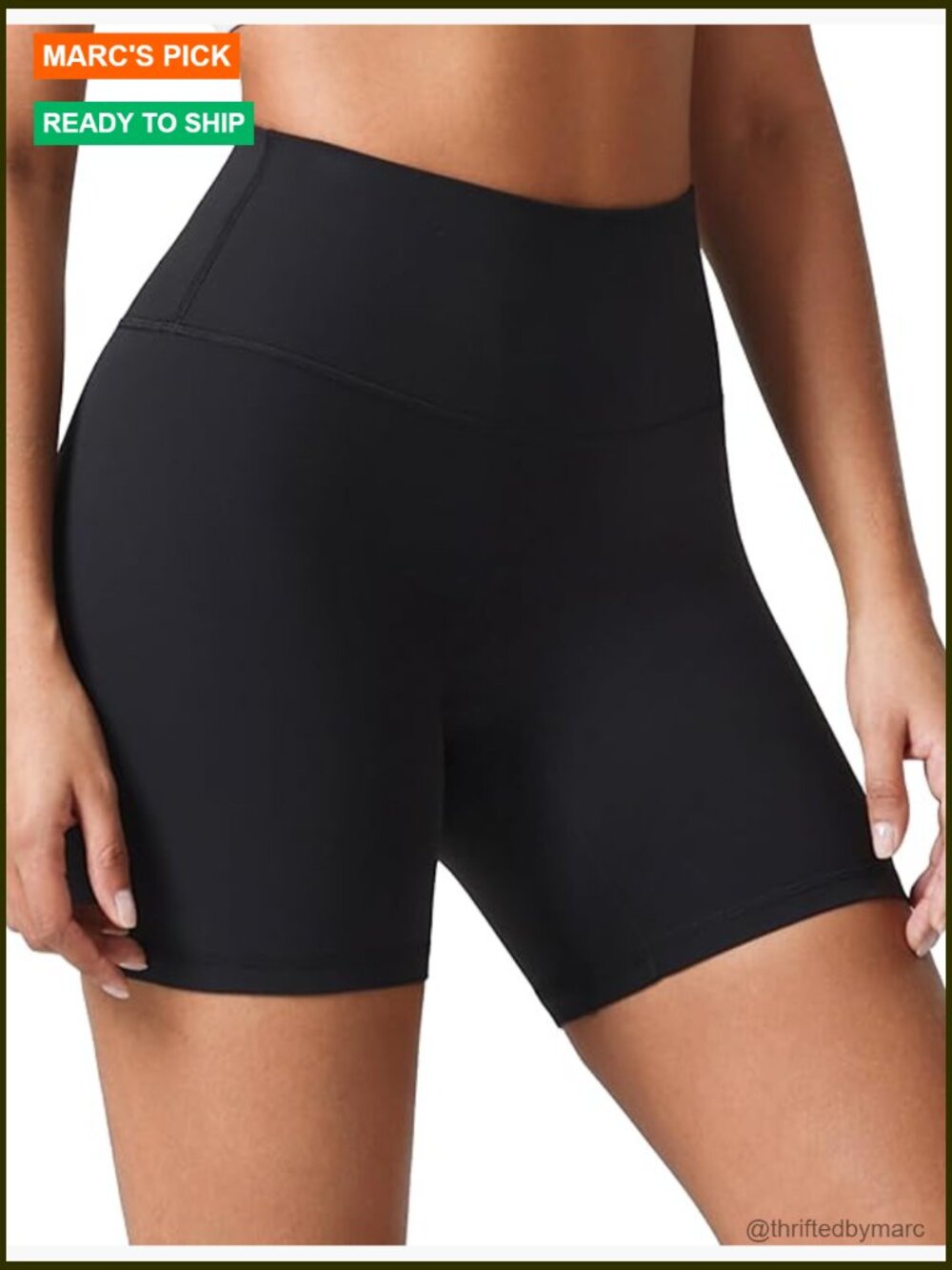 No Front Seam High Waist Biker Shorts 6" Inseam Workout Yoga Shorts